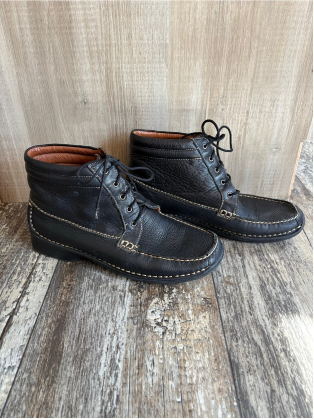 Hush Puppies Lincoln Leather Lace-Up Ankle Boots Men’s Size 9 - Picture 2 of 8